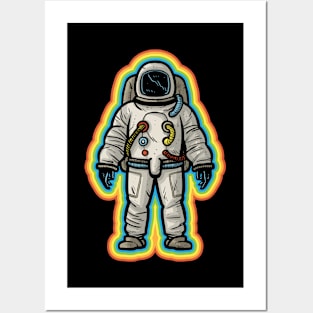 Glowing Astronaut Posters and Art